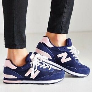 J.Crew for New Balance 515 Sneakers in navy and pink.  Size 8